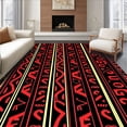 thumbnail image 1 of ODIKA 6'x9' Machine Washable Non-Slip Area Rug, Retro Stadium Ticket Inspired Design with Stylized Numbering Motif High Traffic Rug, Black, 669817, 1 of 7