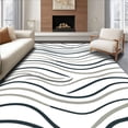 thumbnail image 1 of ODIKA 6'x9' Machine Washable Non-Slip Area Rug, Retro Wave Interlocking Lines Minimalist Artistic High Traffic Rug with Pad, Black, 463926, 1 of 8
