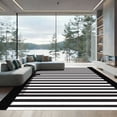 thumbnail image 1 of ODIKA 6'x9' Machine Washable Non-Slip Area Rug, Reversible Striped Black Grid High Traffic Rug, Black, 889890, 1 of 7