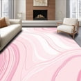 thumbnail image 1 of ODIKA 6'x9' Machine Washable Non-Slip Area Rug, Rippled with Ombre Interlocking Brushstroke Details High Traffic Rug, Pink, 560511, 1 of 7