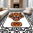 thumbnail image 1 of ODIKA 6'x9' Machine Washable Non-Slip Area Rug, Roaring Tiger Portrait Framed by Ornate High Traffic Rug with Pad, Orange, 680507, 1 of 8