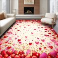 thumbnail image 1 of ODIKA 6x9 Machine Washable Non-Slip Area Rug, Romantic High Traffic Rug with Pad, Red, 101720, 1 of 8