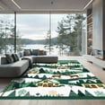thumbnail image 1 of ODIKA 6'x9' Machine Washable Non-Slip Area Rug, Rustic Forest Green High Traffic Rug, Green, 1050521, 1 of 7