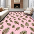 thumbnail image 1 of ODIKA 6'x9' Machine Washable Non-Slip Area Rug, Rustic Pine Needle Tree Skirt with Mountain Cabin Inspired Motifs High Traffic Rug with Pad, Pink, 734065, 1 of 8