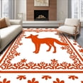 thumbnail image 1 of ODIKA 6'x9' Machine Washable Non-Slip Area Rug, Rustic Woodland Fox Amid Leaves Loop Design High Traffic Rug with Pad, Orange, 742583, 1 of 8