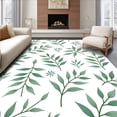 thumbnail image 1 of ODIKA 6'x9' Machine Washable Non-Slip Area Rug, Sage Botanical Leaf Motif with Nature Inspired High Traffic Rug with Pad, Green, 591214, 1 of 8
