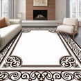 thumbnail image 1 of ODIKA 6'x9' Machine Washable Non-Slip Area Rug, Scroll Luxury Heirloom Traditional High Traffic Rug, Brown, 558788, 1 of 7