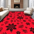 thumbnail image 1 of ODIKA 6'x9' Machine Washable Non-Slip Area Rug, Seasonal Jubilation Hearth Treasure Accent High Traffic Rug, Red, 505860, 1 of 5
