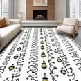 thumbnail image 1 of ODIKA 6'x9' Machine Washable Non-Slip Area Rug, Shadowed Holiday Bones With Twinkling Lantern Motif High Traffic Rug, Black, 729958, 1 of 7