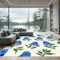 thumbnail image 1 of ODIKA 6'x9' Machine Washable Non-Slip Area Rug, Small Bluebell Meadow High Traffic Rug with Pad, Blue, 899749, 1 of 8