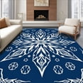 thumbnail image 1 of ODIKA 6'x9' Machine Washable Non-Slip Area Rug, Snowflake Crystal Latch Hook Kit Festive Winter Project High Traffic Rug with Pad, Blue, 634803, 1 of 8