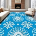 thumbnail image 1 of ODIKA 6'x9' Machine Washable Non-Slip Area Rug, Snowflake Medallion Design Bathroom Decoration Winter Holiday Theme High Traffic Rug with Pad, Blue, 735752, 1 of 8