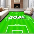 thumbnail image 1 of ODIKA 6'x9' Machine Washable Non-Slip Area Rug, Soccer Field Pitch Lines Goal Starburst High Traffic Rug with Pad, Green, 841133, 1 of 8