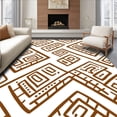 thumbnail image 1 of ODIKA 6'x9' Machine Washable Non-Slip Area Rug, Southwestern Saddle with Interlocking Motifs High Traffic Rug, Brown, 613925, 1 of 7