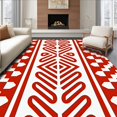 thumbnail image 1 of ODIKA 6'x9' Machine Washable Non-Slip Area Rug, Southwestern Spirit Accent with Bold Interlocking Chevron Motifs High Traffic Rug with Pad, Red, 669761, 1 of 8