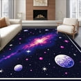 thumbnail image 1 of ODIKA 6'x9' Machine Washable Non-Slip Area Rug, Space Galaxy Planets System Learning Journey Floor High Traffic Rug, Yellow, 686332, 1 of 7