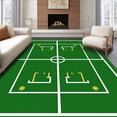 thumbnail image 1 of ODIKA 6'x9' Machine Washable Non-Slip Area Rug, Stadium Turf Graphic with Sideline Detailing and Competition Markers High Traffic Rug, Green, 668663, 1 of 7
