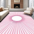 thumbnail image 1 of ODIKA 6'x9' Machine Washable Non-Slip Area Rug, Starburst Radial with Sunburst Motif Design High Traffic Rug with Pad, Pink, 568874, 1 of 8