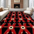 thumbnail image 1 of ODIKA 6'x9' Machine Washable Non-Slip Area Rug, Starburst with Interlocking Elegance and Accents High Traffic Rug with Pad, Red, 621441, 1 of 8