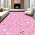 thumbnail image 1 of ODIKA 6'x9' Machine Washable Non-Slip Area Rug, Starlight Constellation Celestial Dreams Night Sky Playmat High Traffic Rug with Pad, Pink, 688851, 1 of 8