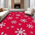 thumbnail image 1 of ODIKA 6'x9' Machine Washable Non-Slip Area Rug, Starlight Flurry Display Showcasing Rustic Mountain Charm High Traffic Rug with Pad, Red, 733024, 1 of 8
