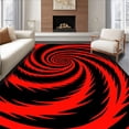thumbnail image 1 of ODIKA 6'x9' Machine Washable Non-Slip Area Rug, Storm Swirl Entrance With Spiraling Cyclone Vortex High Traffic Rug, Red, 670215, 1 of 7