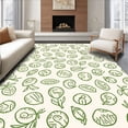 thumbnail image 1 of ODIKA 6'x9' Machine Washable Non-Slip Area Rug, Storybook Alphabet Trail with Intertwined Letters and Leafy Sprig Details High Traffic Rug with Pad, Green, 690394, 1 of 8