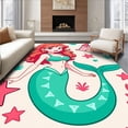 thumbnail image 1 of ODIKA 6'x9' Machine Washable Non-Slip Area Rug, Storybook Siren Playful Fairyland Decoration High Traffic Rug, Red, 723656, 1 of 7