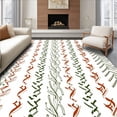thumbnail image 1 of ODIKA 6'x9' Machine Washable Non-Slip Area Rug, Stripe Interlocking Zigzag with Subtle Hints High Traffic Rug, Green, 718556, 1 of 7