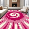 thumbnail image 1 of ODIKA 6'x9' Machine Washable Non-Slip Area Rug, Sunburst Radial Swirl Captivating Gradient High Traffic Rug with Pad, Pink, 591361, 1 of 8