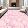 thumbnail image 1 of ODIKA 6'x9' Machine Washable Non-Slip Area Rug, Swirl Motif Featuring Curved Waves and Delicate Loops High Traffic Rug with Pad, Pink, 449008, 1 of 8