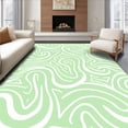 thumbnail image 1 of ODIKA 6'x9' Machine Washable Non-Slip Area Rug, Swirling Cloud Dreamscape with Ethereal Spiral Motifs High Traffic Rug with Pad, Green, 532217, 1 of 8