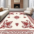 thumbnail image 1 of ODIKA 6'x9' Machine Washable Non-Slip Area Rug, Swirling Spiral Art Inspired Accent High Traffic Rug with Pad, Red, 499815, 1 of 8
