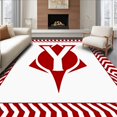 thumbnail image 1 of ODIKA 6'x9' Machine Washable Non-Slip Area Rug, Symbol Entryway Protective Guard With Zigzag Trim Decoration High Traffic Rug with Pad, Red, 669320, 1 of 8