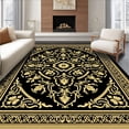 thumbnail image 1 of ODIKA 6'x9' Machine Washable Non-Slip Area Rug, Symmetrical Paisley Damask Traditional High Traffic Rug, Black, 545655, 1 of 5