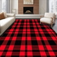 thumbnail image 1 of ODIKA 6'x9' Machine Washable Non-Slip Area Rug, Tartan Inspired Grid with Seasonal Color Palette High Traffic Rug with Pad, Red, 615863, 1 of 8