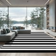 thumbnail image 1 of ODIKA 6'x9' Machine Washable Non-Slip Area Rug, Textured Black And Striped Design For Porch High Traffic Rug, Black, 889902, 1 of 7