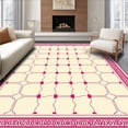 thumbnail image 1 of ODIKA 6'x9' Machine Washable Non-Slip Area Rug, Tile Inspired Hexagonal Floor Covering High Traffic Rug with Pad, Pink, 597851, 1 of 8