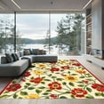 thumbnail image 1 of ODIKA 6'x9' Machine Washable Non-Slip Area Rug, Traditional Red High Traffic Rug with Pad, Beige, 1050380, 1 of 8