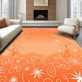 thumbnail image 1 of ODIKA 6'x9' Machine Washable Non-Slip Area Rug, Unicorn Meadow Fairytale Sparkle Mystical Adventure Bliss High Traffic Rug with Pad, Orange, 537497, 1 of 8
