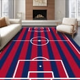 thumbnail image 1 of ODIKA 6'x9' Machine Washable Non-Slip Area Rug, Vertical Striped Soccer Field Pitch High Traffic Rug with Pad, Red, 841144, 1 of 8