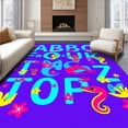 thumbnail image 1 of ODIKA 6'x9' Machine Washable Non-Slip Area Rug, Vibrant Letters Educational Playmat with Sea Creatures Alphabet Design High Traffic Rug, Purple, 697305, 1 of 7