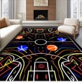 thumbnail image 1 of ODIKA 6'x9' Machine Washable Non-Slip Area Rug, Vibrant Multi Sport Action Field Playmat High Traffic Rug, Orange, 673739, 1 of 7