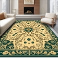 thumbnail image 1 of ODIKA 6'x9' Machine Washable Non-Slip Area Rug, Victorian Medallion Trellis with Ornate Scrollwork and Floral Flourishes High Traffic Rug with Pad, Beige, 567169, 1 of 8