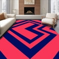 thumbnail image 1 of ODIKA 6'x9' Machine Washable Non-Slip Area Rug, Wave Foldable Beach with Bold Zigzag Stripes High Traffic Rug, Pink, 708804, 1 of 7
