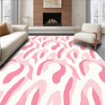 thumbnail image 1 of ODIKA 6'x9' Machine Washable Non-Slip Area Rug, Wave Motif Featuring Delicate Curved Stripes and Subtle Texture High Traffic Rug with Pad, Pink, 449024, 1 of 8