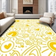 thumbnail image 1 of ODIKA 6'x9' Machine Washable Non-Slip Area Rug, Whimsical ABC with Floating Letters and Embellishments High Traffic Rug, Yellow, 690523, 1 of 7