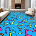thumbnail image 1 of ODIKA 6'x9' Machine Washable Non-Slip Area Rug, Whimsical Alphabet Maze Featuring Playful Letter Trails High Traffic Rug, Blue, 697297, 1 of 7