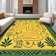 thumbnail image 1 of ODIKA 6'x9' Machine Washable Non-Slip Area Rug, Whimsical Animal Alphabet Maze with Counting Steps and Storybook Accents High Traffic Rug, Yellow, 685997, 1 of 7