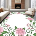 thumbnail image 1 of ODIKA 6'x9' Machine Washable Non-Slip Area Rug, Whimsical Fairy Tale Blooms with Storybook Illustration Design High Traffic Rug with Pad, Pink, 550173, 1 of 8